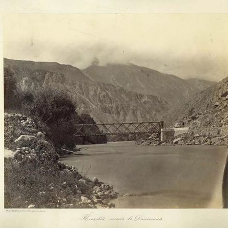 Тлохский мост в Дагестане. Фото 19 века